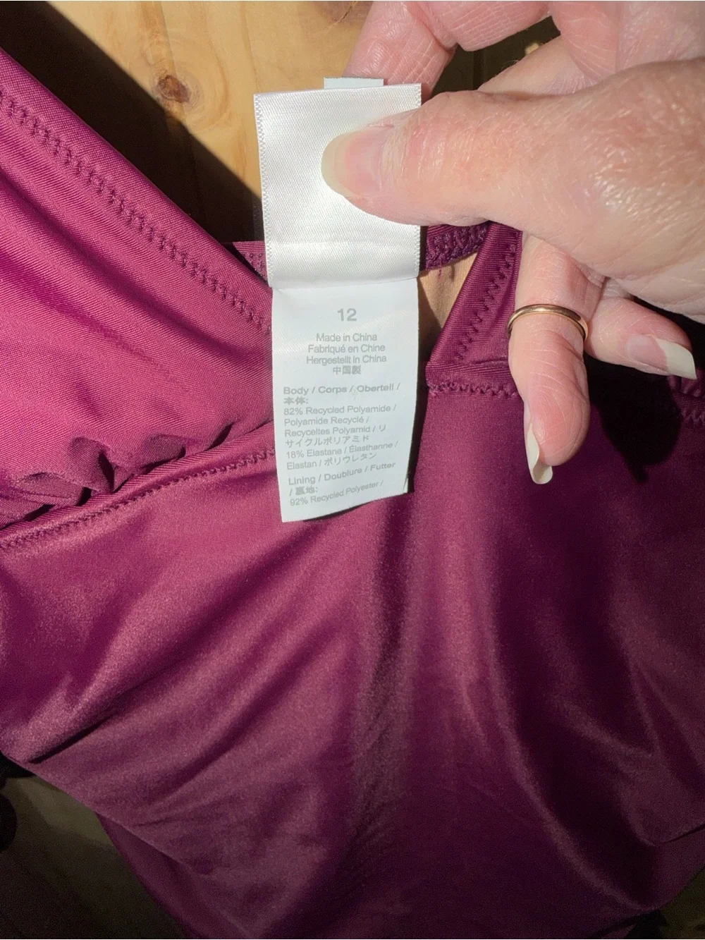 J. Crew Plum Ruffle Hem One-Piece Swimdress